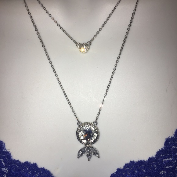 🆕Double crystal pendant necklace NWT - Picture 3 of 8